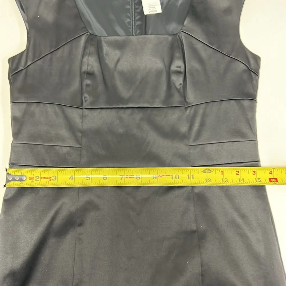 NWT Banana Republic Black Satin Cocktail Dress Size 6 - Picture 10 of 13
